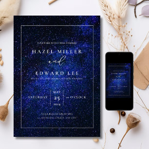 Elegant Starry night Wedding invitation Modern 