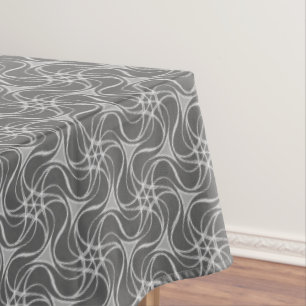 Elegant Starry Pattern Classy Mod Cool Silver Grey Tablecloth