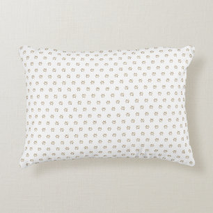 Elegant Starry Pattern Faux Gold Stars White Decorative Cushion