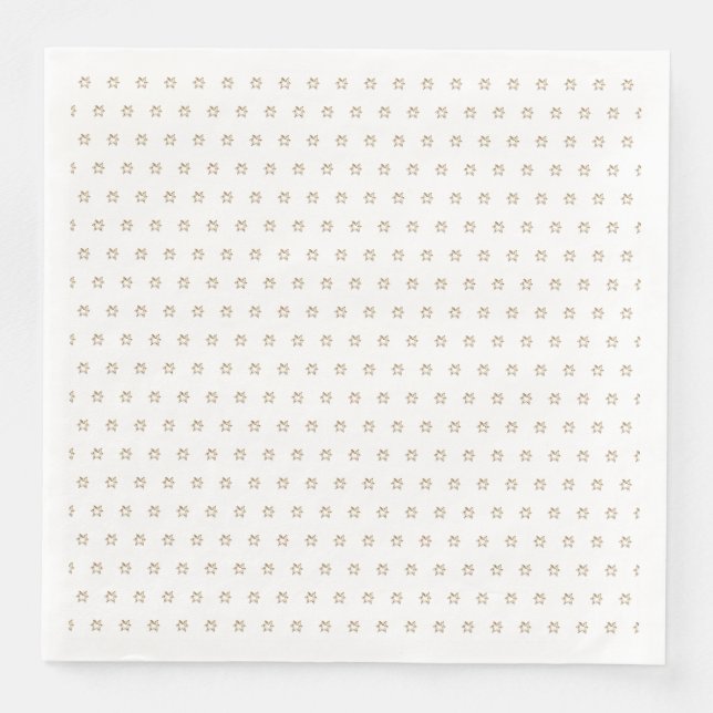 Elegant Starry Pattern Faux Gold Stars White Napkin (Front)