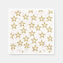 Elegant Stars Confetti Pink, White And Gold Party