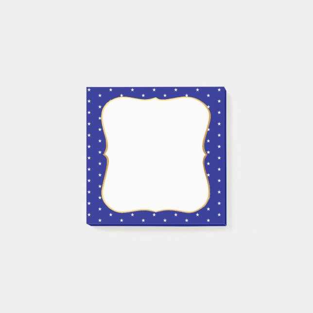 Elegant Stars on Royal Blue Post-it Notes (Front)