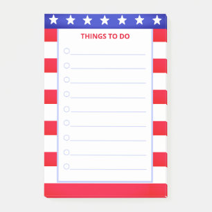 Elegant Stars, Red & White Striped Things To Do Post-it Notes