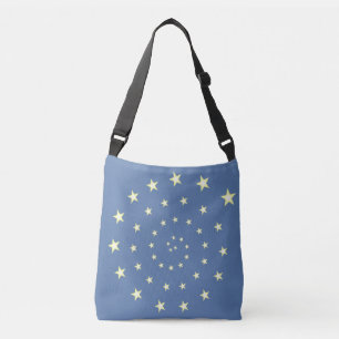 Elegant Stars Spiral on Wondrous Blue Crossbody Bag