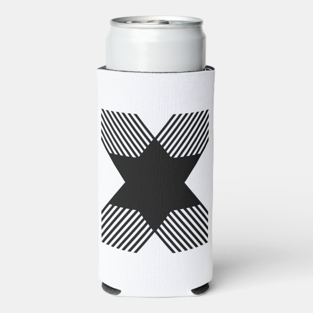 Elegant Start in Letter X Monogram Seltzer Can Cooler (Seltzer Back)