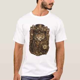 Elegant Steampunk Cat | Victorian Mechanical T-Shirt