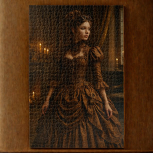 Elegant Steampunk Victorian Lady in Brown Jigsaw Puzzle