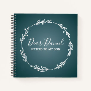 Elegant Steel Blue  Letters to my Son Notebook