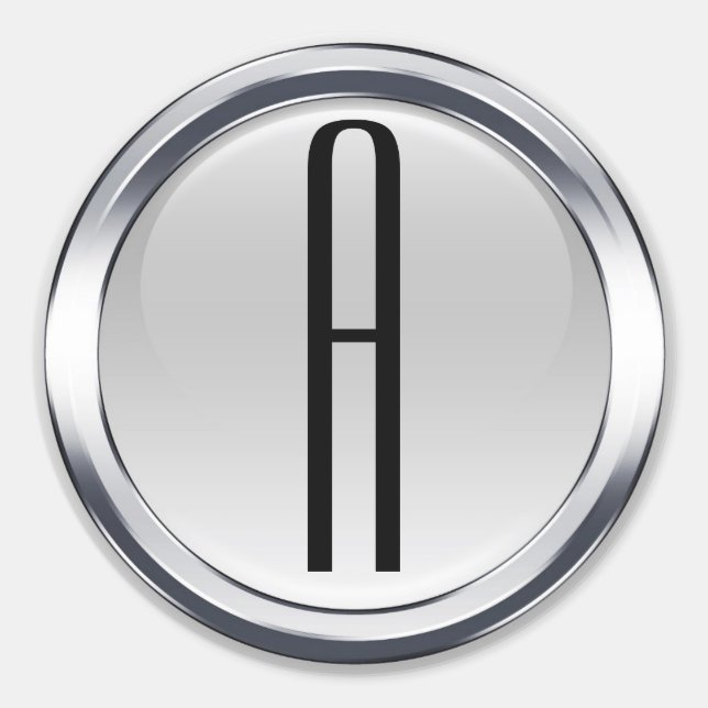 Elegant Steel Round Initial Stickers (Front)