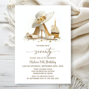 Elegant Stiletto Shoes 70th Birthday Party Invitation