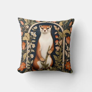 Elegant Stoat William Morris Inspired Floral Cushion