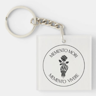 Elegant Stoic Quote Memento Mori Key Ring