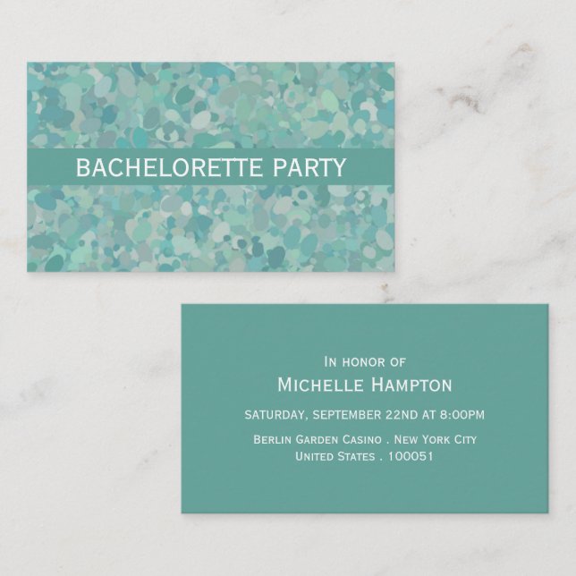 Elegant Stone Dot Bachelorette Party Ticket Invite (Front/Back)