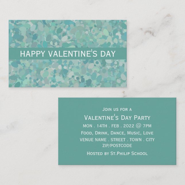 Elegant Stone Dot Valentine's Day Party Ticket (Front/Back)
