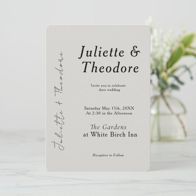 Elegant Stone Wedding Invitation (Standing Front)
