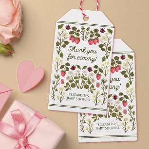 Elegant Strawberry Valentine's Baby Shower Favour  Gift Tags