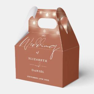 Elegant String Lights Terracotta Wedding Favour Box
