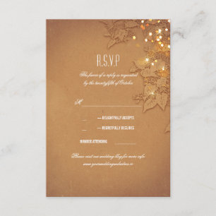 Elegant String Lights Wedding RSVP cards