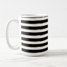  Elegant Stripe Black Gold White    