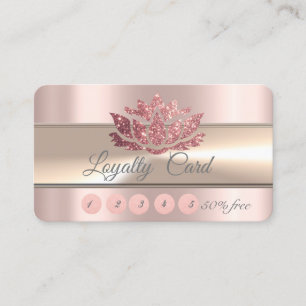 Elegant Stripe Rose Gold Glitter Lotus Loyalty Card