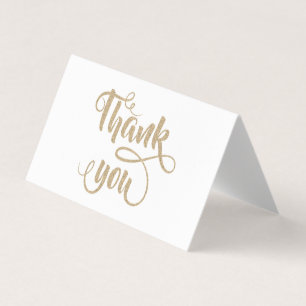 Elegant Stripe White,Gold Dots Thank You Card