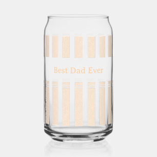 Elegant Striped Best Dad Ever Personalised Can Glass