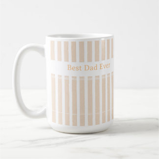 Elegant Striped Best Dad Ever Personalised Coffee Mug