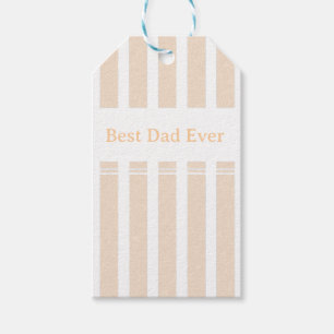 Elegant Striped Best Dad Ever Personalised Gift Tags