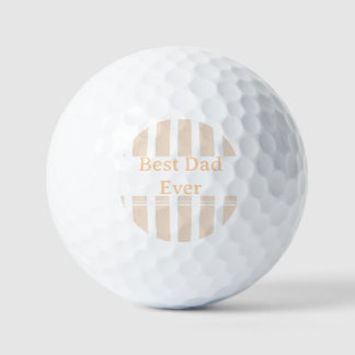 Elegant Striped Best Dad Ever Personalised Golf Balls