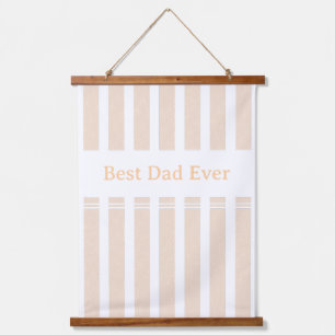 Elegant Striped Best Dad Ever Personalised Hanging Tapestry