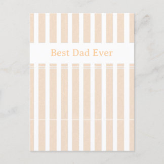 Elegant Striped Best Dad Ever Personalised Holiday Postcard