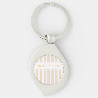 Elegant Striped Best Dad Ever Personalised Key Ring