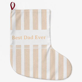 Elegant Striped Best Dad Ever Personalised Large Christmas Stocking