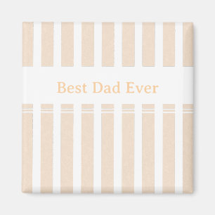 Elegant Striped Best Dad Ever Personalised Magnet