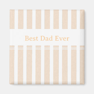 Elegant Striped Best Dad Ever Personalised Magnet
