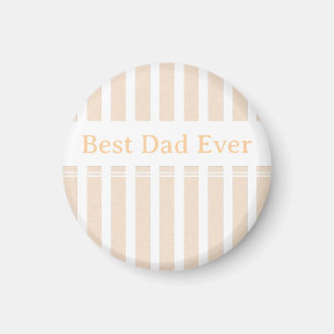 Elegant Striped Best Dad Ever Personalised Magnet