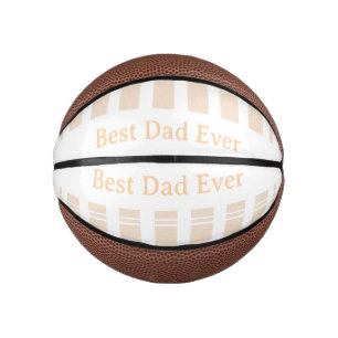 Elegant Striped Best Dad Ever Personalised Mini Basketball