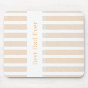 Elegant Striped Best Dad Ever Personalised Mouse Pad