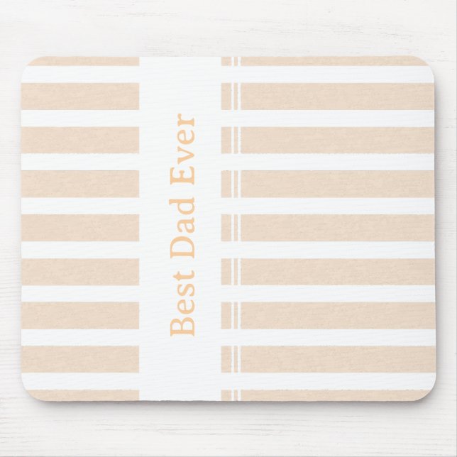 Elegant Striped Best Dad Ever Personalised Mouse Pad (Front)
