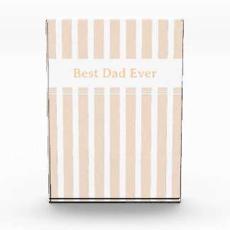 Elegant Striped Best Dad Ever Personalised Photo Block