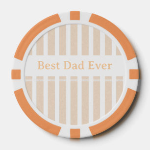 Elegant Striped Best Dad Ever Personalised Poker Chips