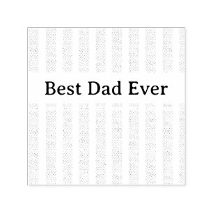 Elegant Striped Best Dad Ever Personalised Self-inking Stamp