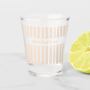 Elegant Striped Best Dad Ever Personalised Shot Glass