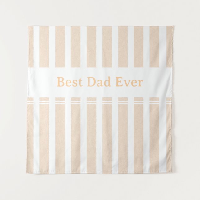 Elegant Striped Best Dad Ever Personalised Tapestry (Front)