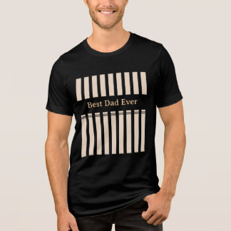Elegant Striped Best Dad Ever Personalised Tri-Blend Shirt