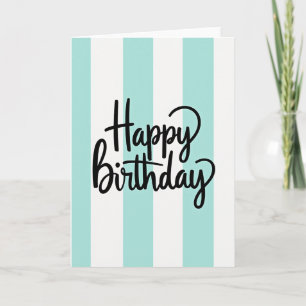 Elegant Striped Birthday Card