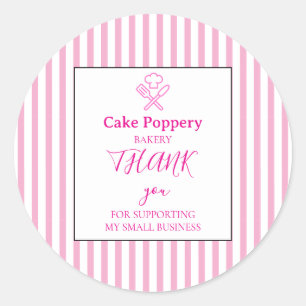 Elegant Striped Classic Round Sticker