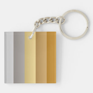 Elegant Striped Gold Yellow Silver Grey Colours Ar Key Ring