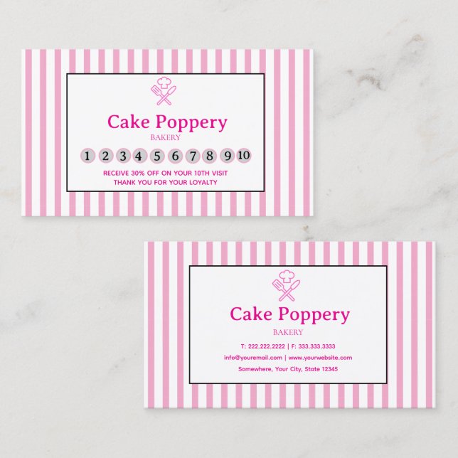 Elegant Striped Loyalty Card (Front/Back)