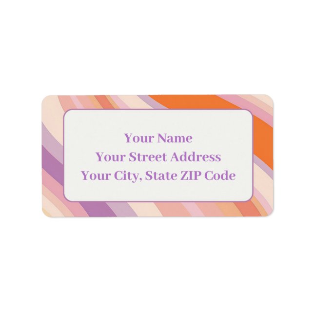 Elegant Striped Pastel Address Labels   (Front)